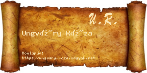 Ungváry Róza névjegykártya